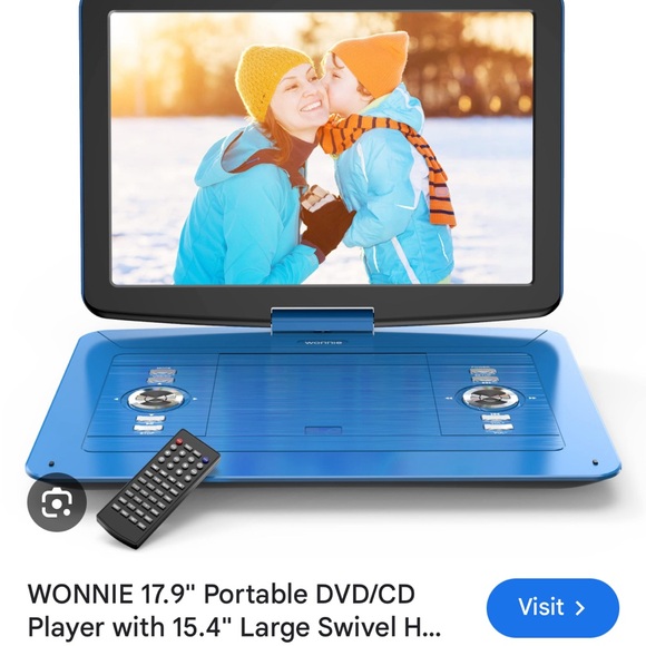 Blue New Portable DVD/CD Player with 15.4